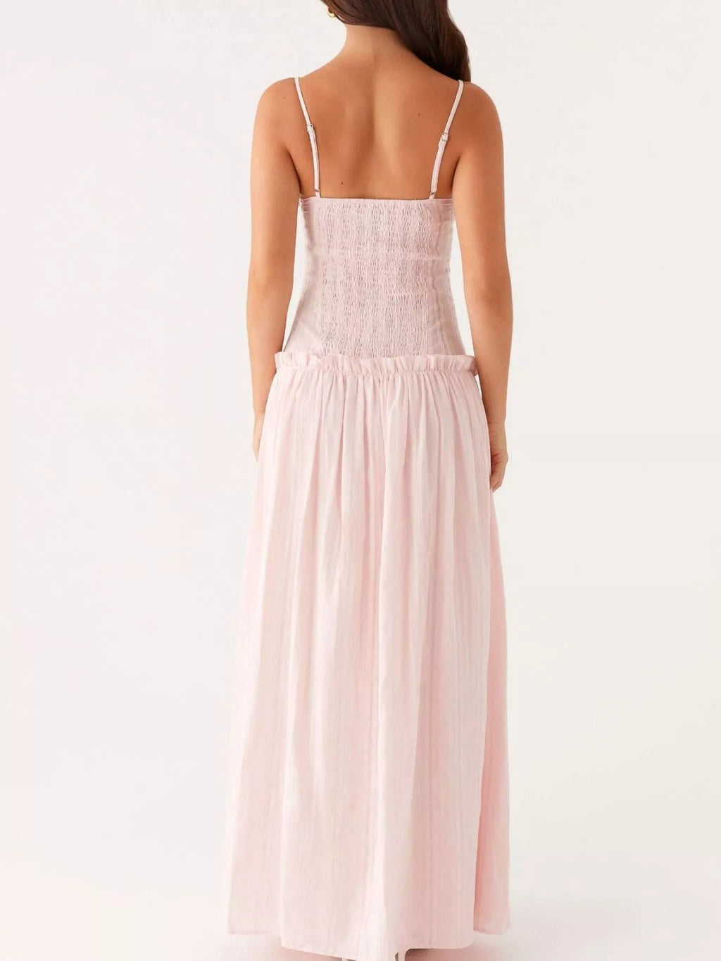 Frill Spaghetti Strap Maxi Dress