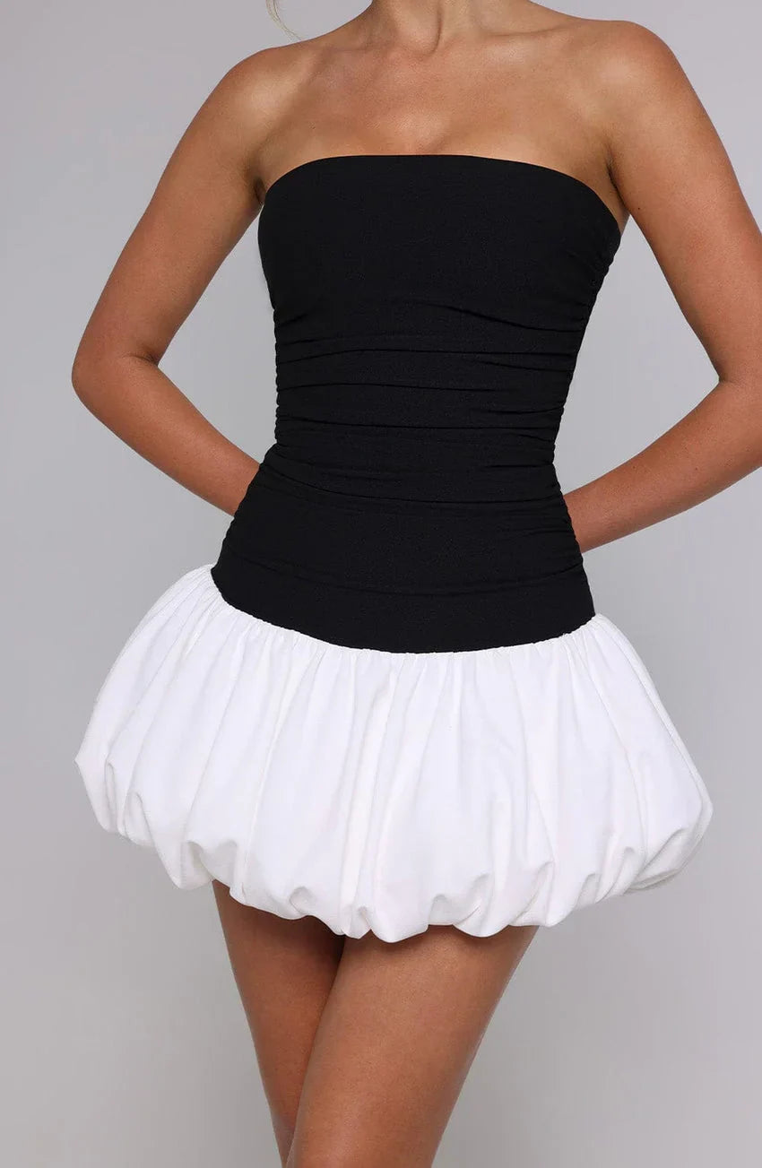 Gemma Mini Dress - Black/White