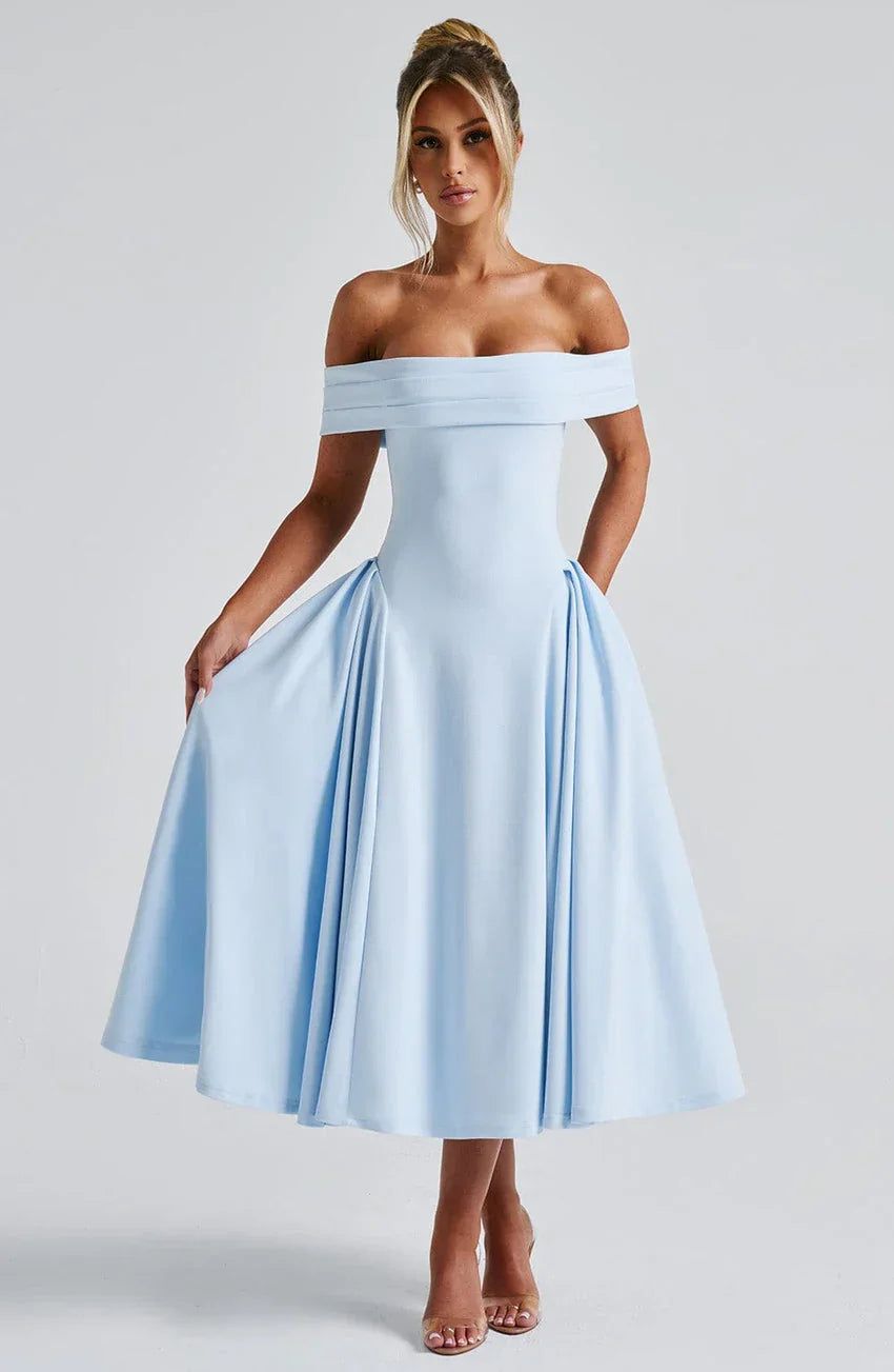 Miranda Midi Dress - Blue