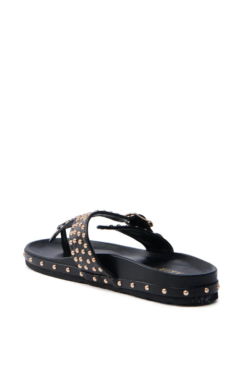 Azalea Wang Daisy Chain Studded Black Sandal