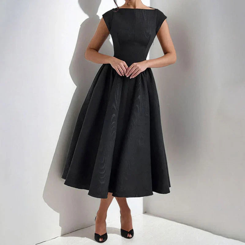 Elegant Pleated Midi Dress For Women