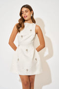 Satin Crystal Mini Dress