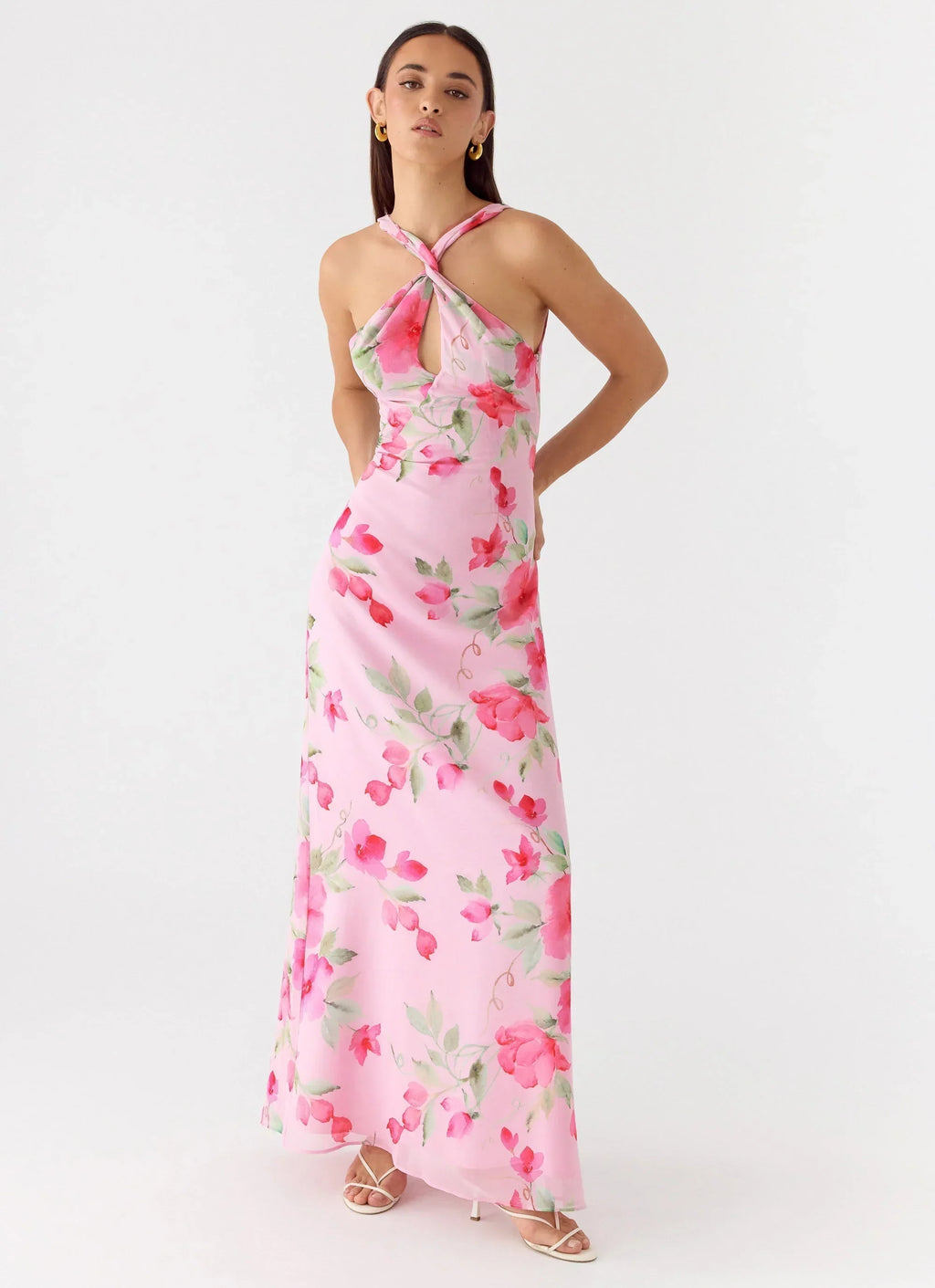 Serafim Chiffon Maxi Dress Petal Soleil