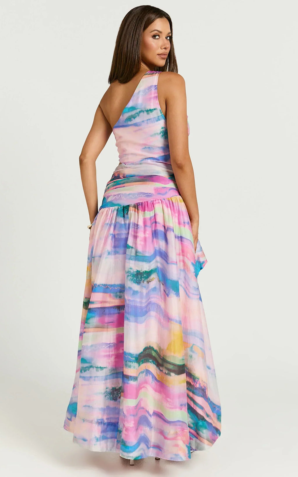 Amalie The Label - Keziah One Shoulder Asymmetric Maxi Dress - Int