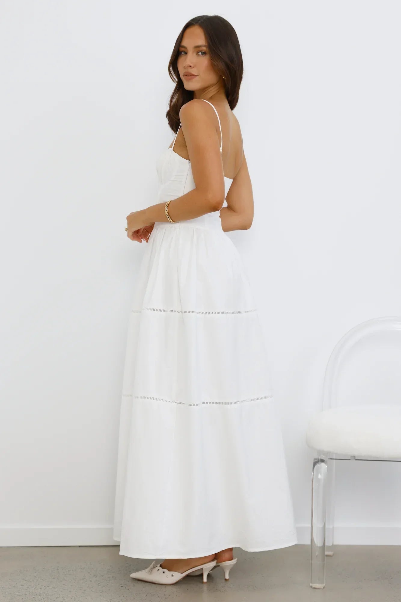 Chic At Sunset Maxi Dress White