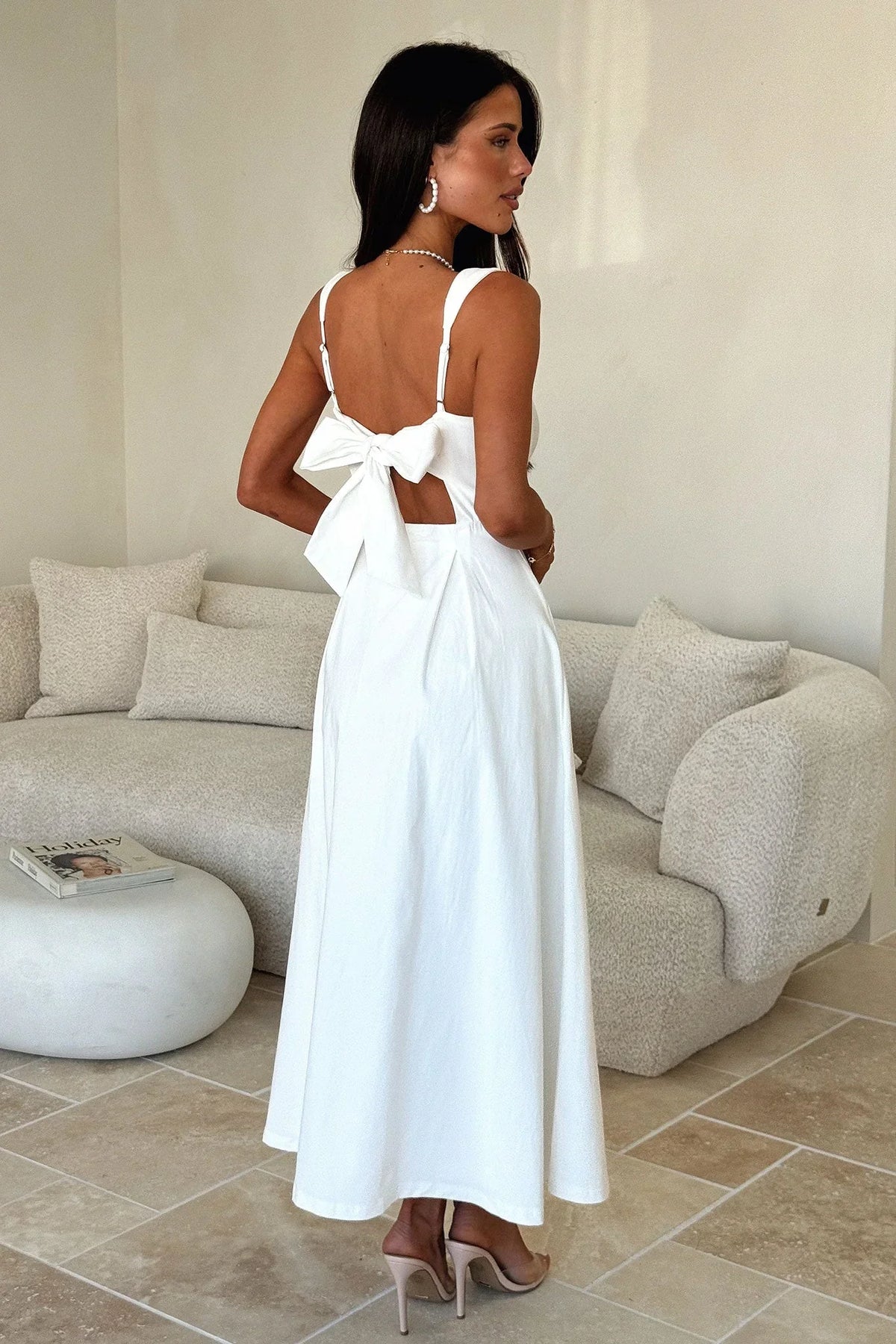 Chantelle Square Neck Midi Dress - White