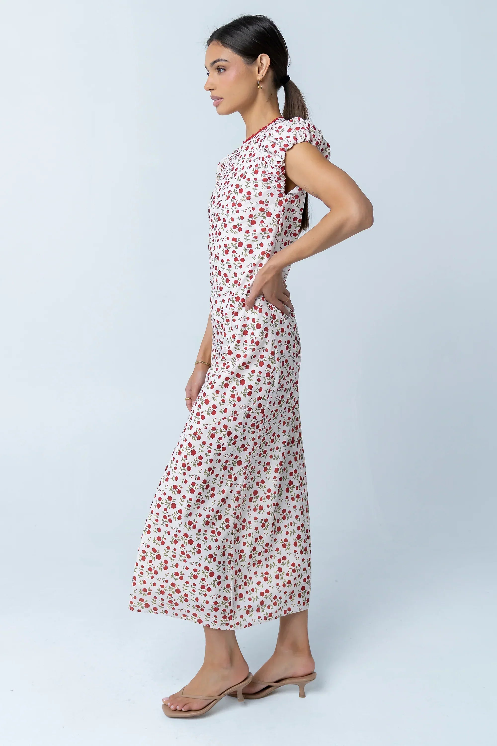 Ellianna Floral Maxi Dress In Cream