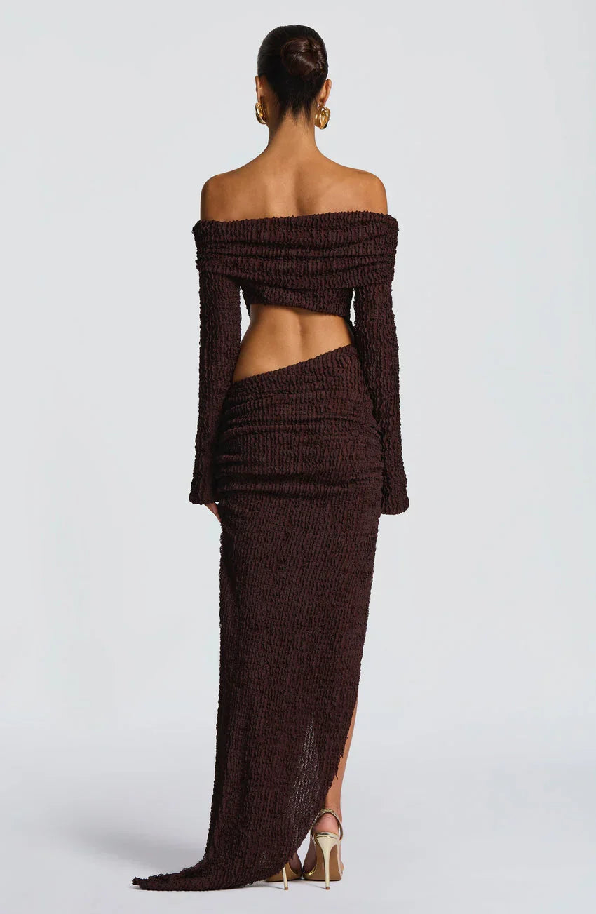 Adelphia Midi Dress - Plum Brown