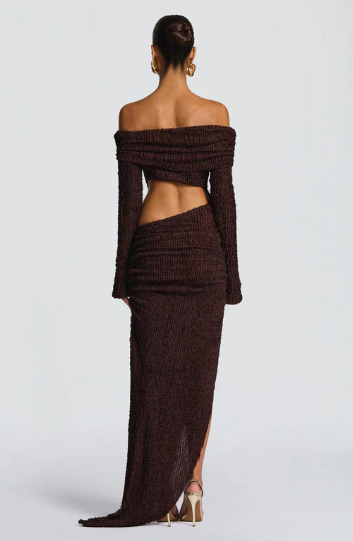 Adelphia Midi Dress - Plum Brown