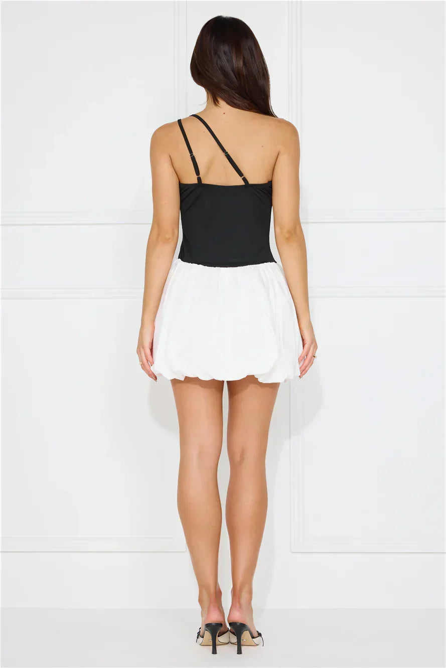 Cotton Clouds One Shoulder Mini Dress White