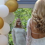 Golden Moon Long Sleeve Mini Dress White