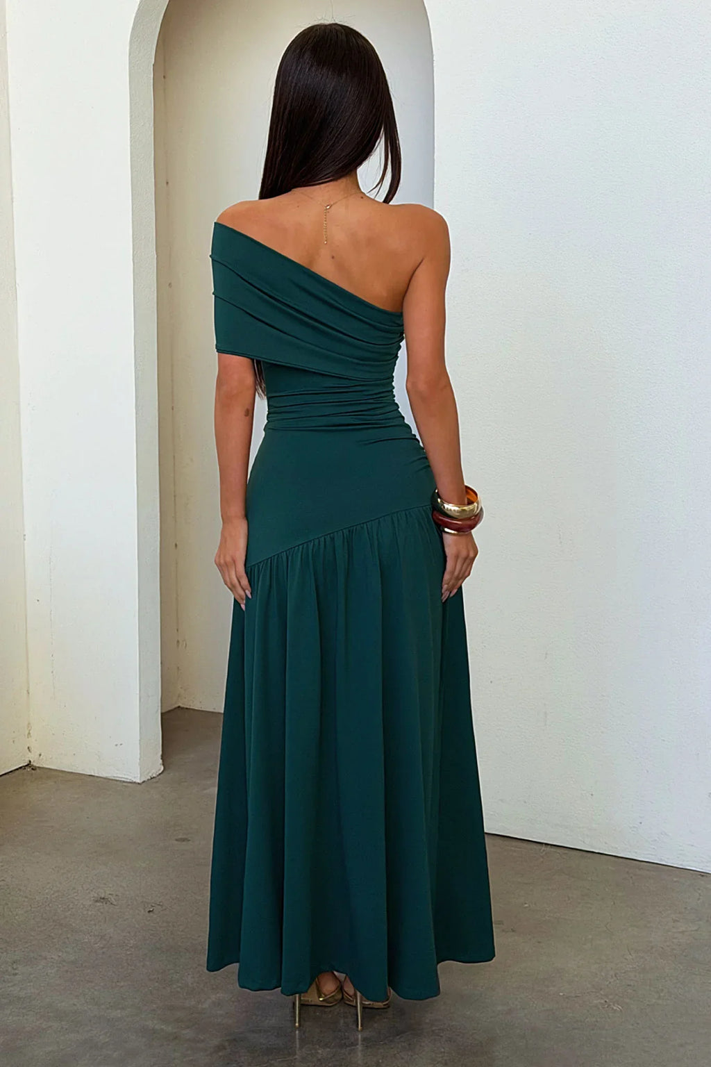 Aveline Strapless Wrap Maxi Dress - Emerald