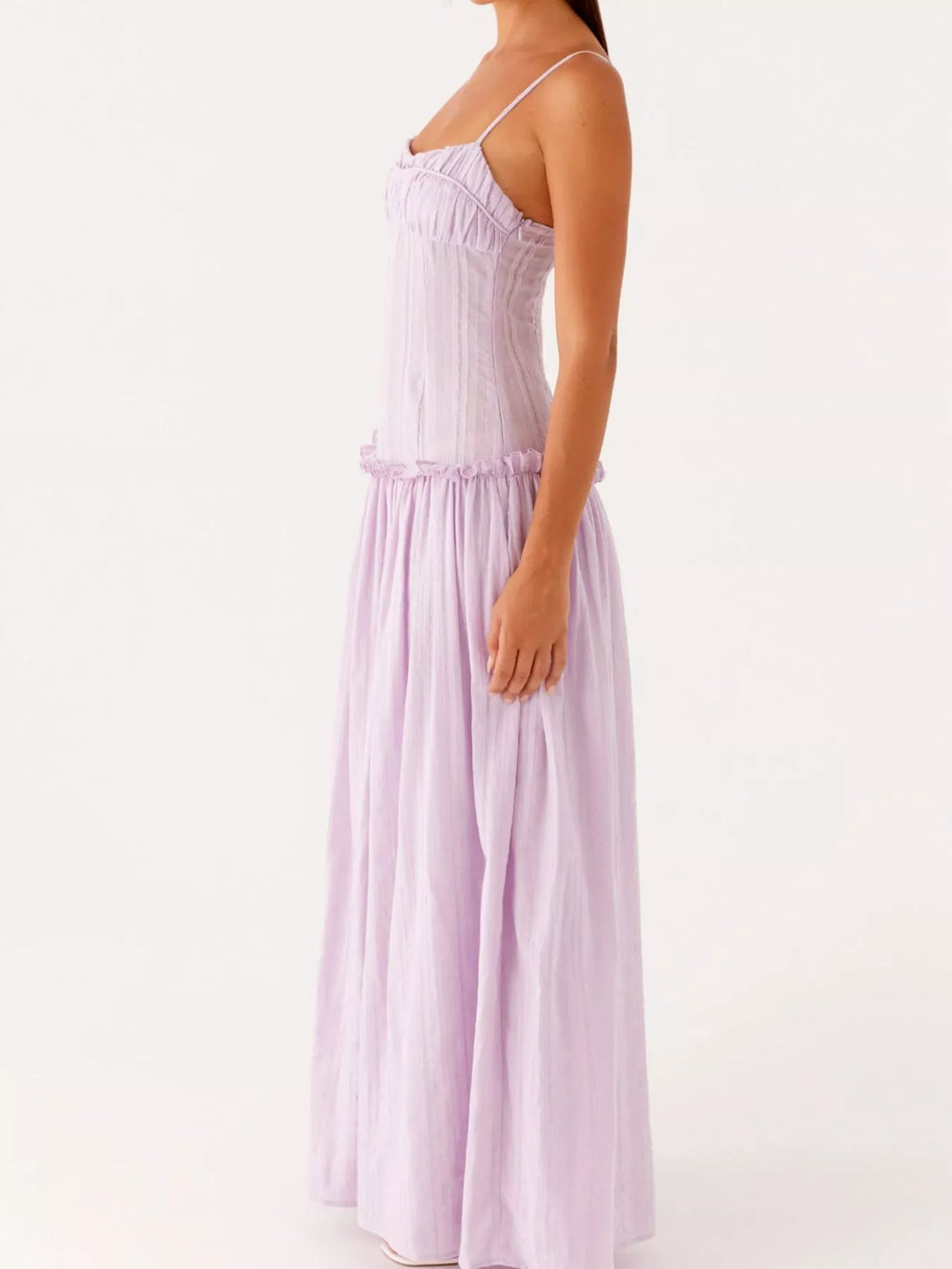 Frill Spaghetti Strap Maxi Dress