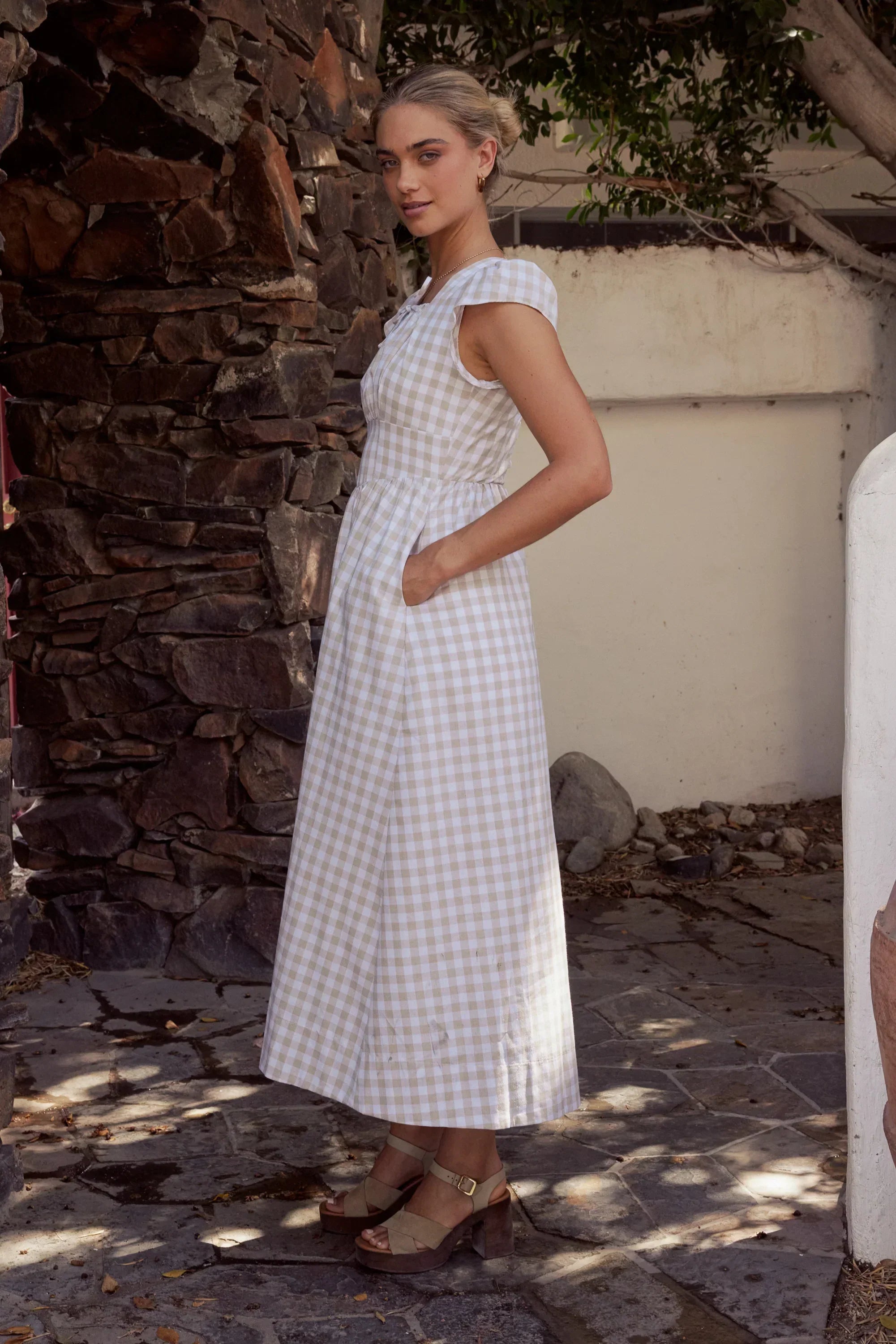 Amani Plaid Maxi Dress Final Sale