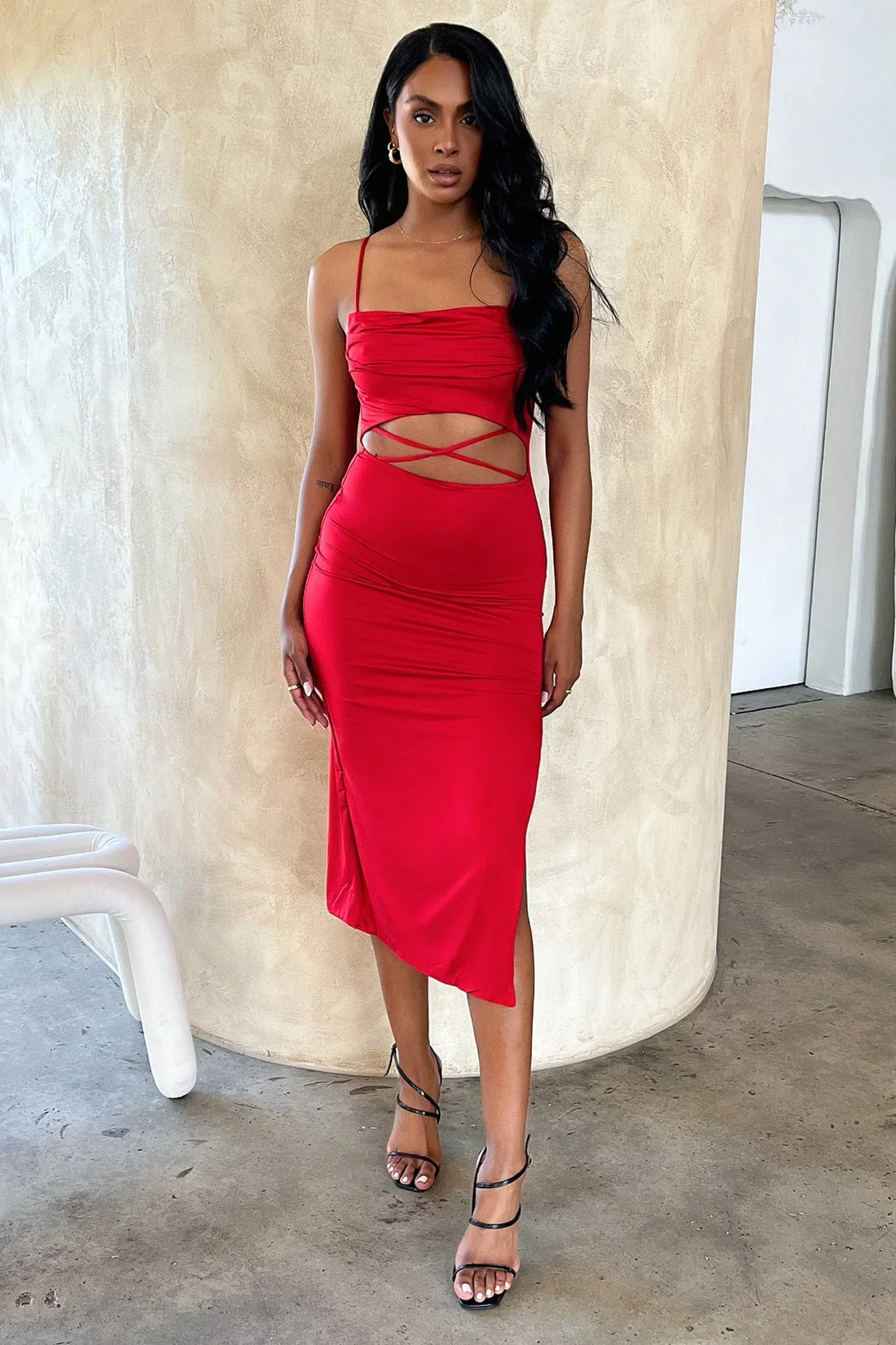 Releck Midi Dress - Red