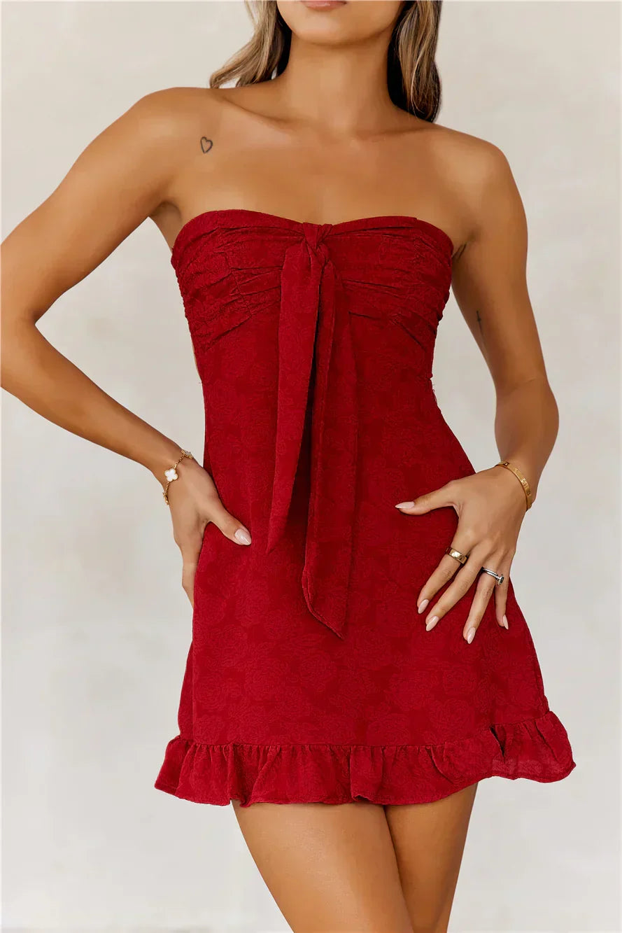 Dance Playlist Strapless Mini Dress