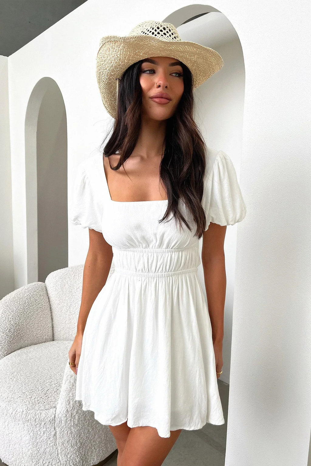 Whitney Mini Dress - White