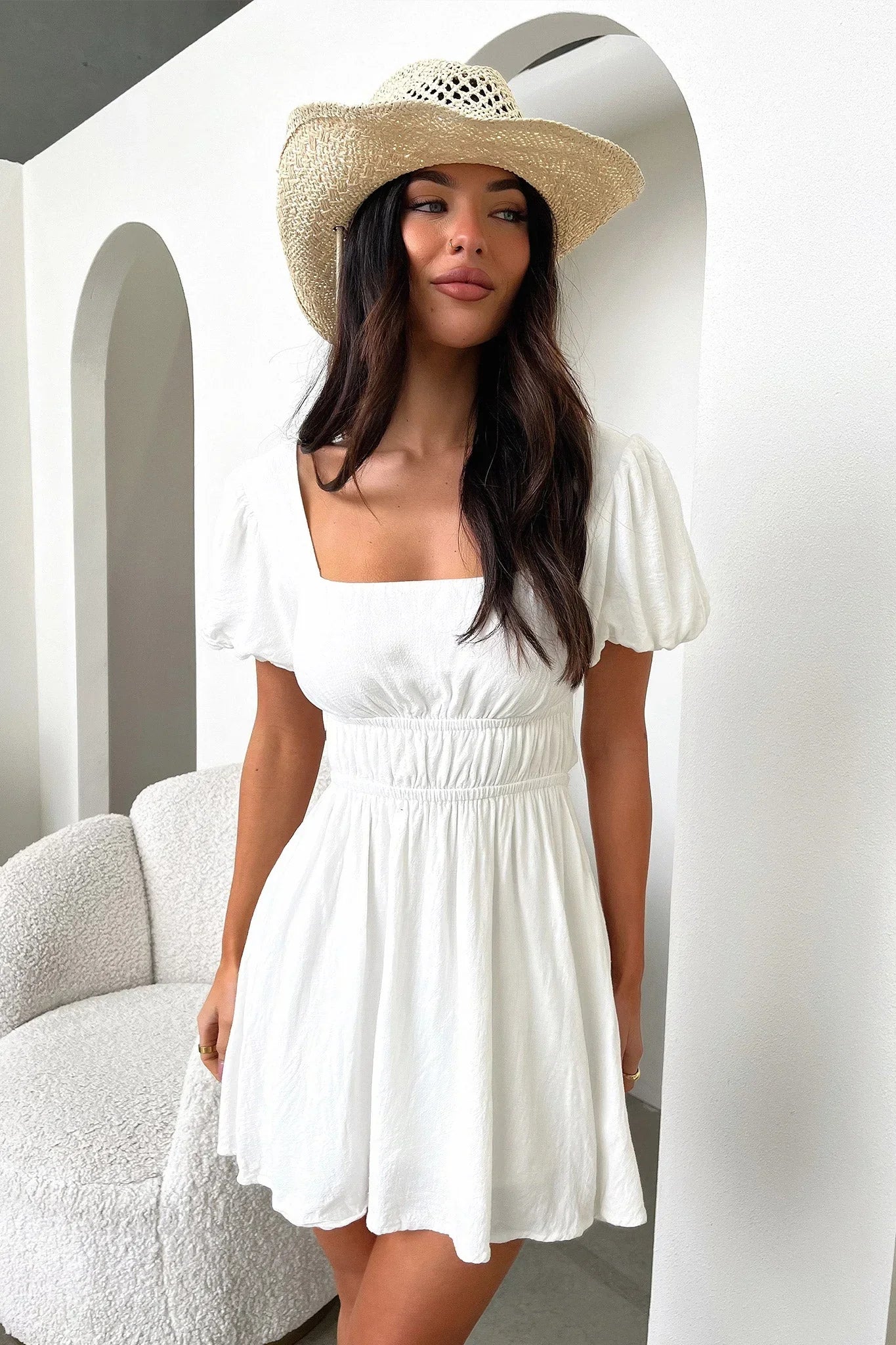 Whitney Mini Dress - White