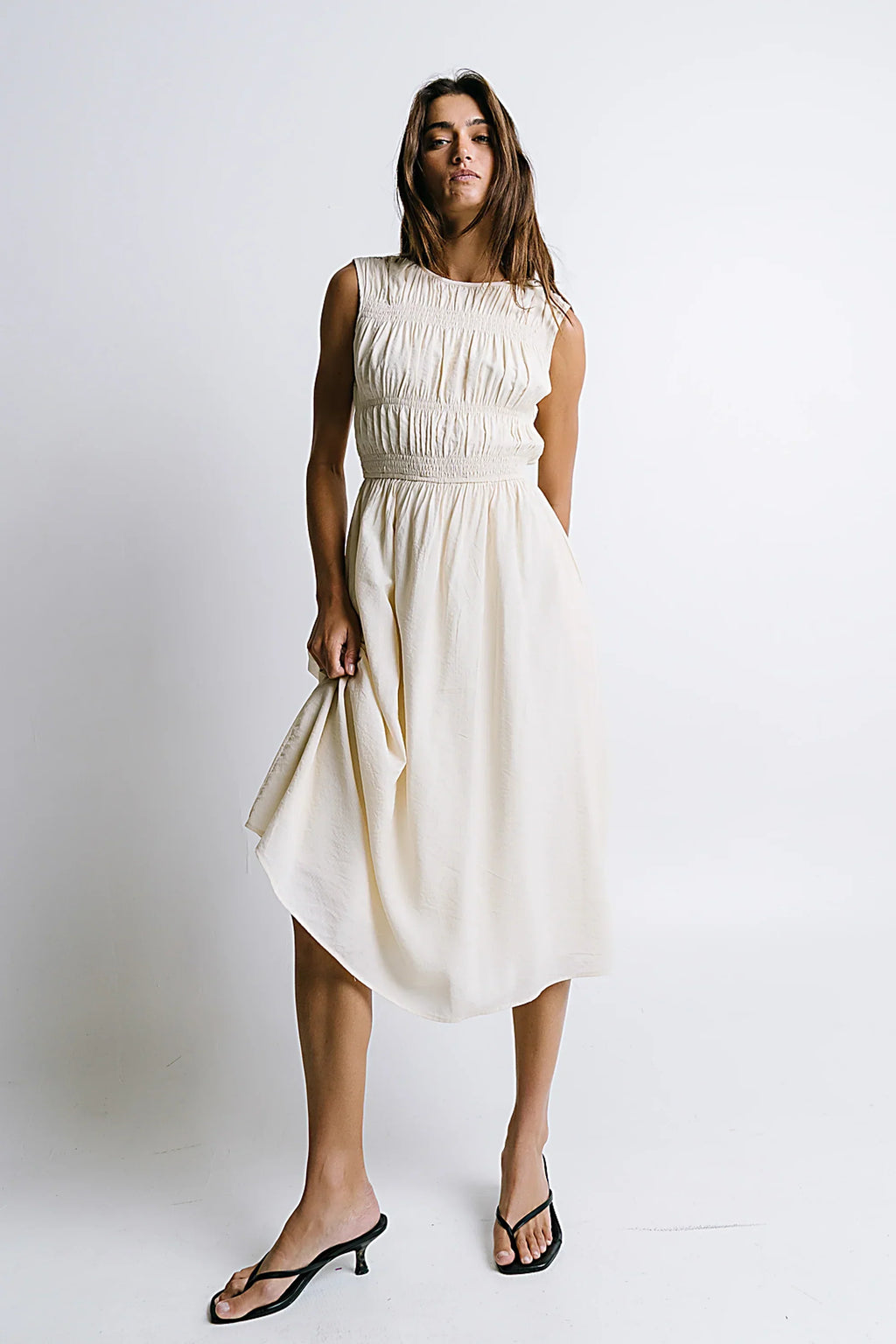 Johna Smocked Midi Dress