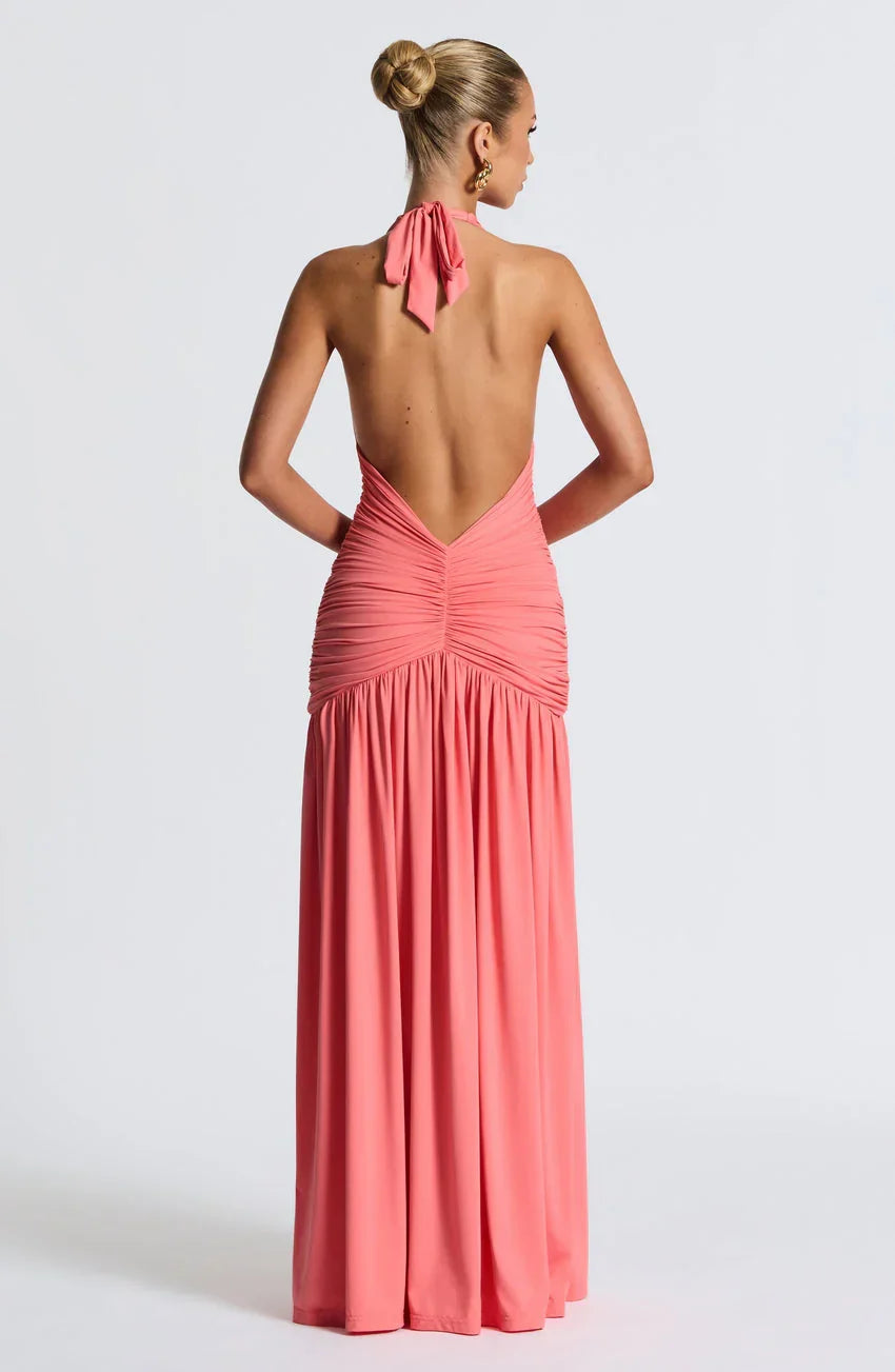 Melania Maxi Dress - Coral Pink