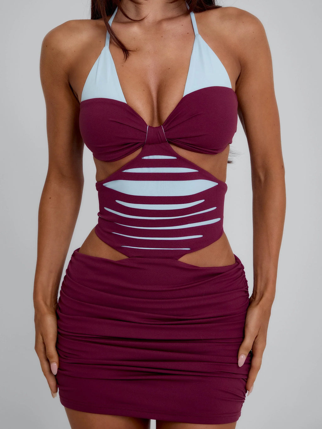 Rowena Wine Mini Dress