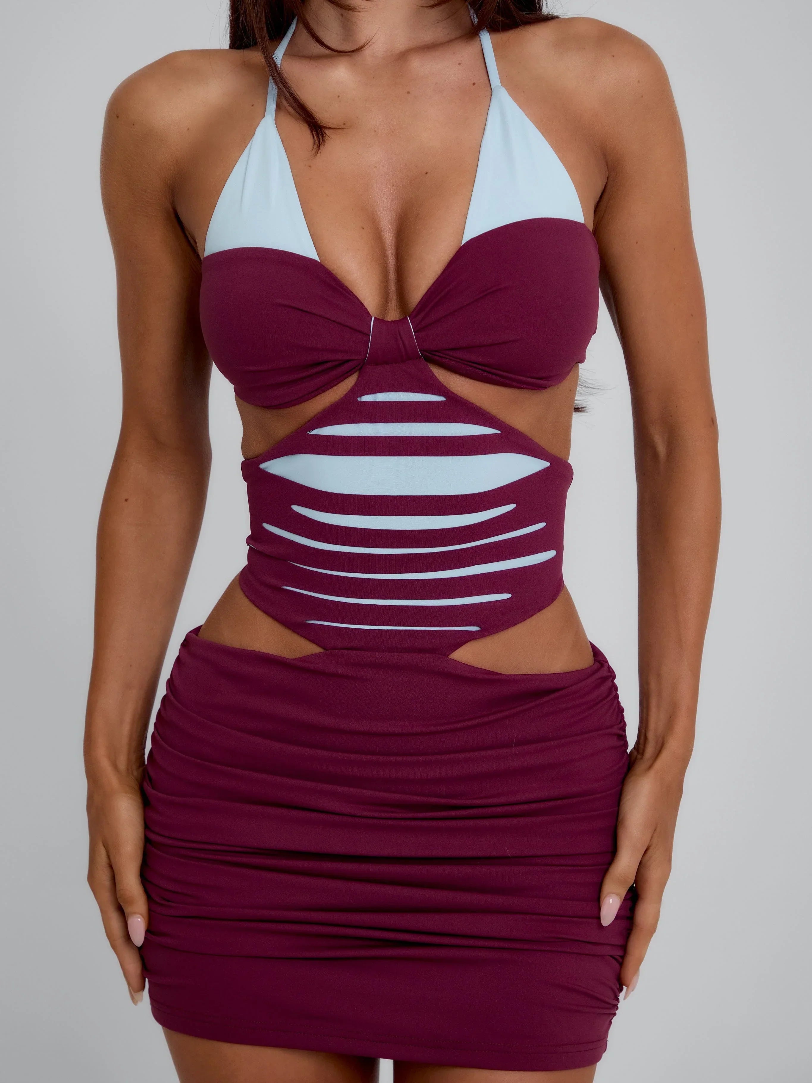 Rowena Wine Mini Dress