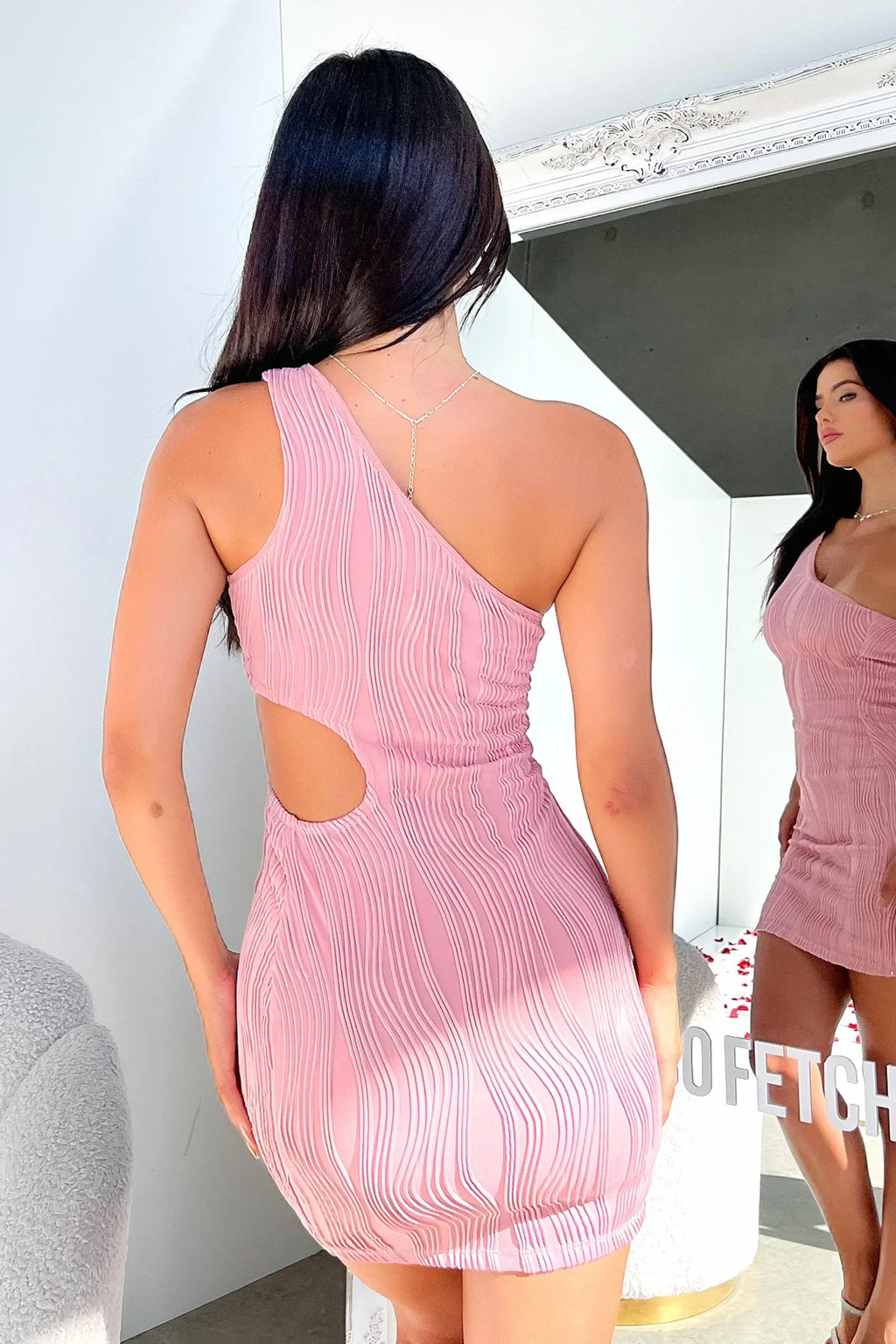Trami One Shoulder Mini Dress - Pink