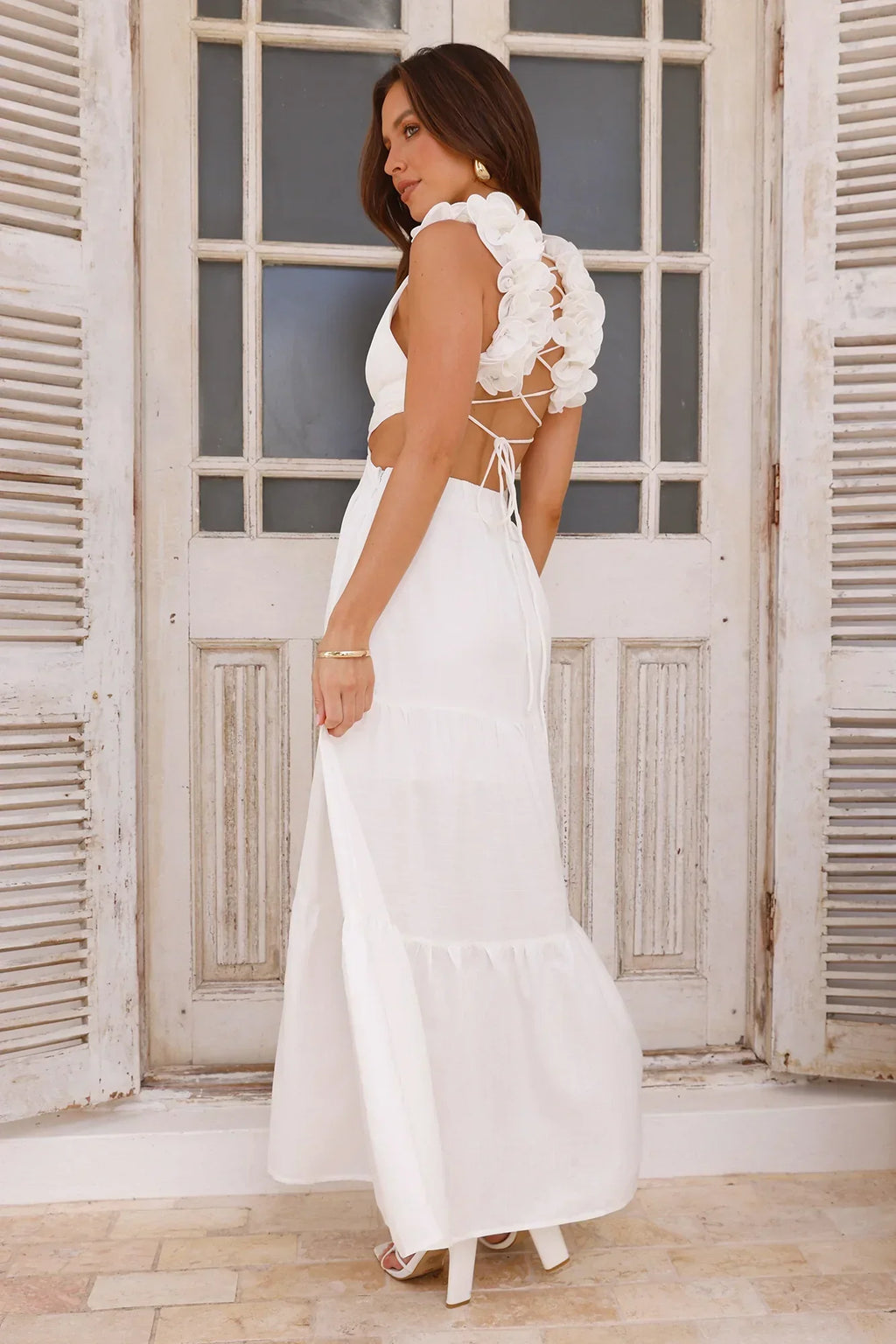 Moonlight Dance Maxi Dress White
