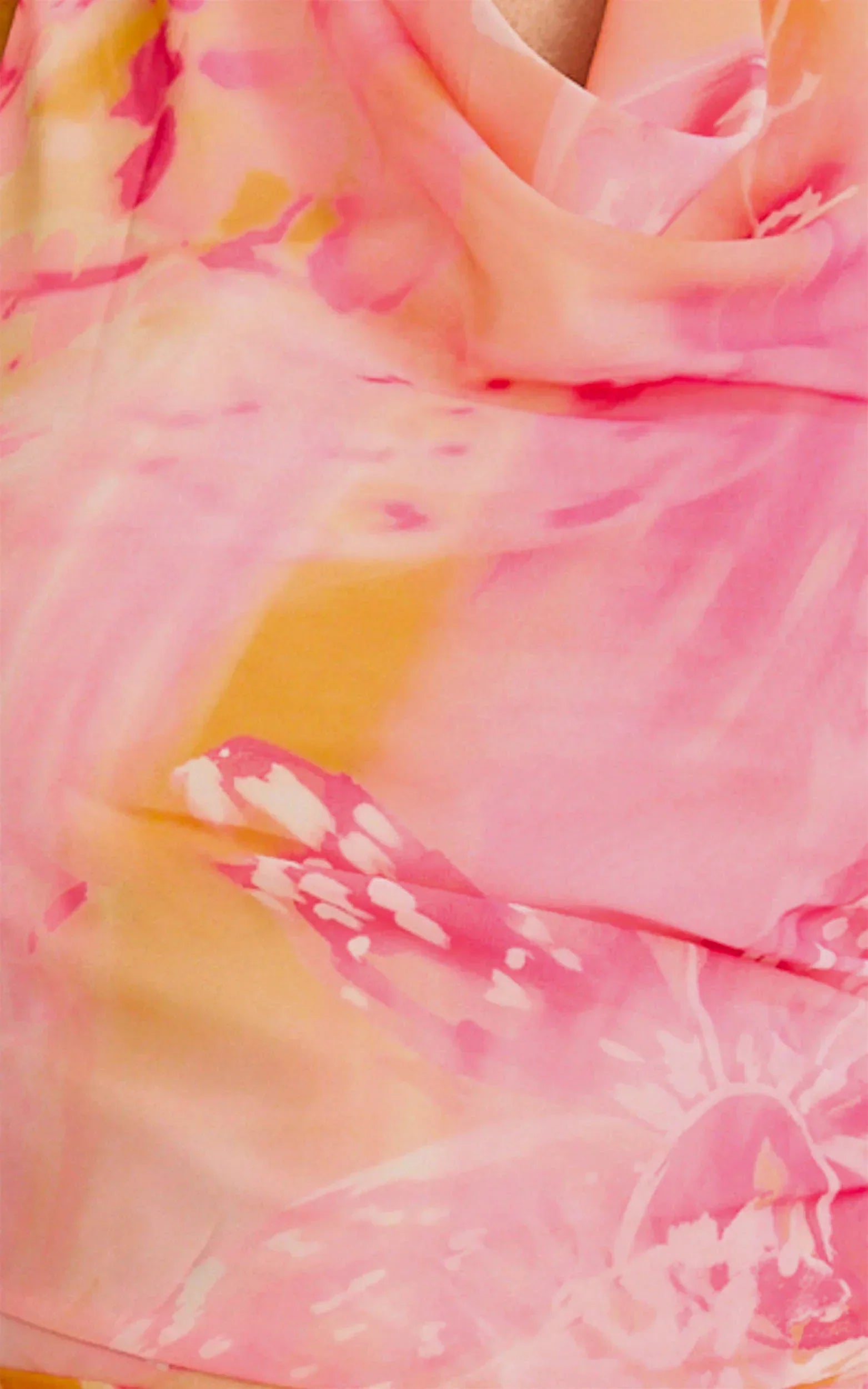 Elouise Mini Dress - Halter Cowl Neck Dress In Hot House Orchid Print