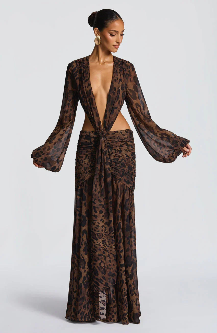 Andrina Maxi Dress - Leopard Print