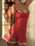 Emmaline Mini Dress - Red Gingham