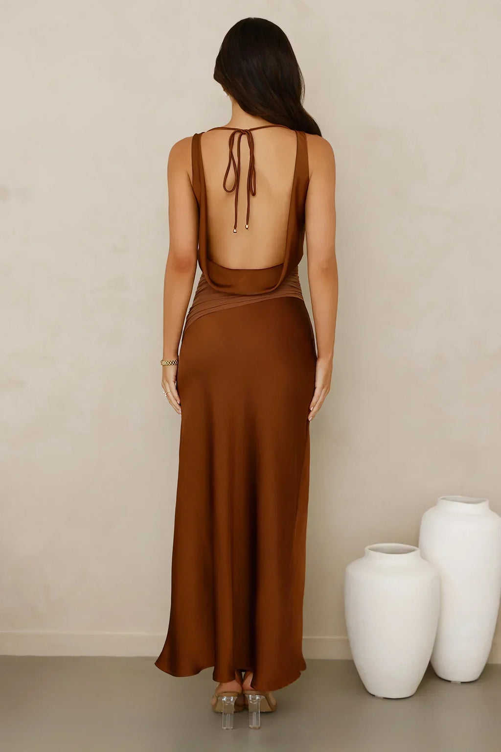 Celestial Spark Satin Maxi Dress