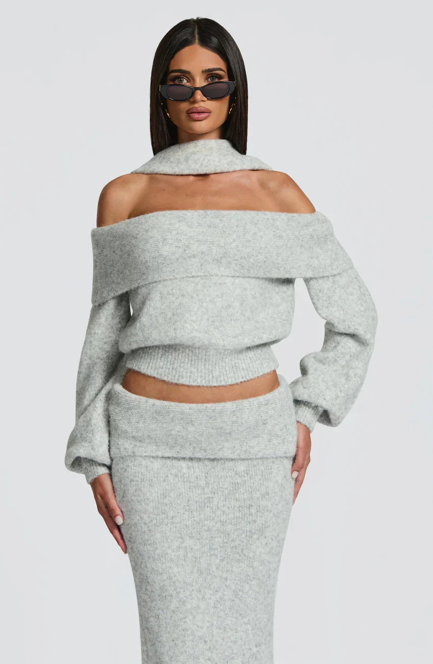 Andie Top - Light Grey Marl