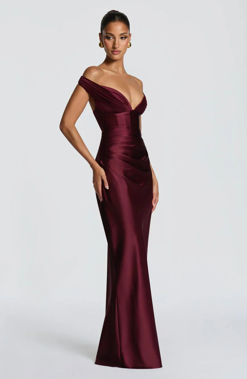 Aurelia Maxi Dress - Cherry Lacquer