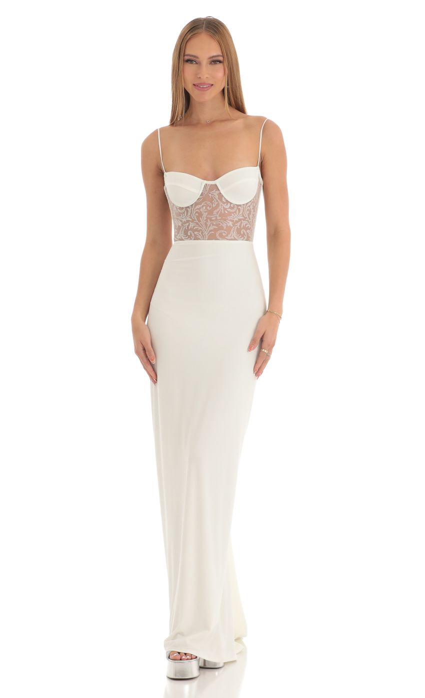 Shimmer Maxi Dress in White