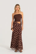 Dalena Strapless Maxi Dress With Cutout