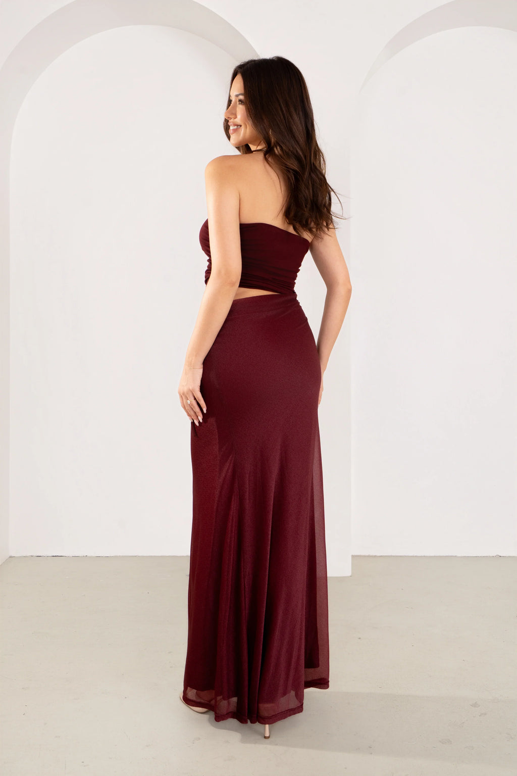 Dalena Strapless Maxi Dress With Cutout