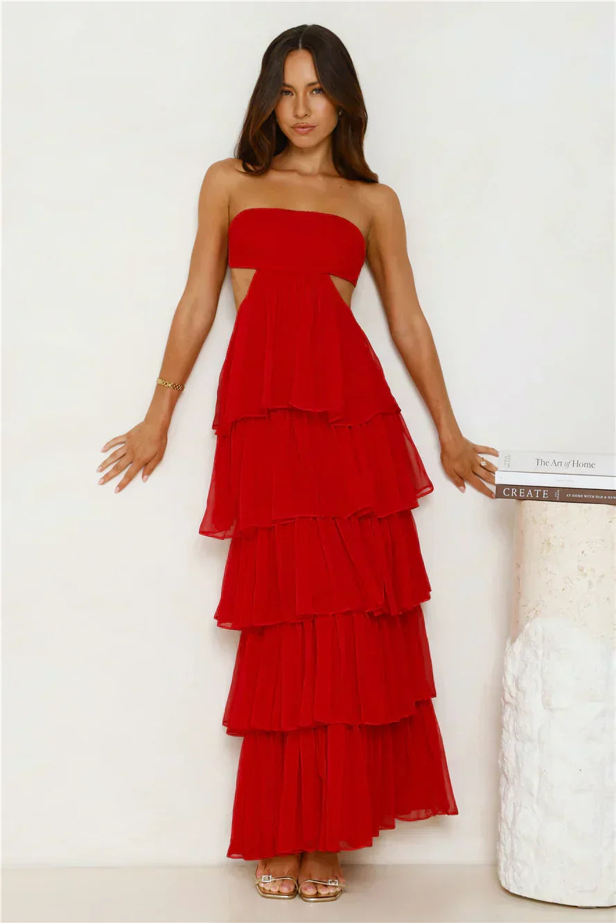 Luxe Mode Strapless Maxi Dress
