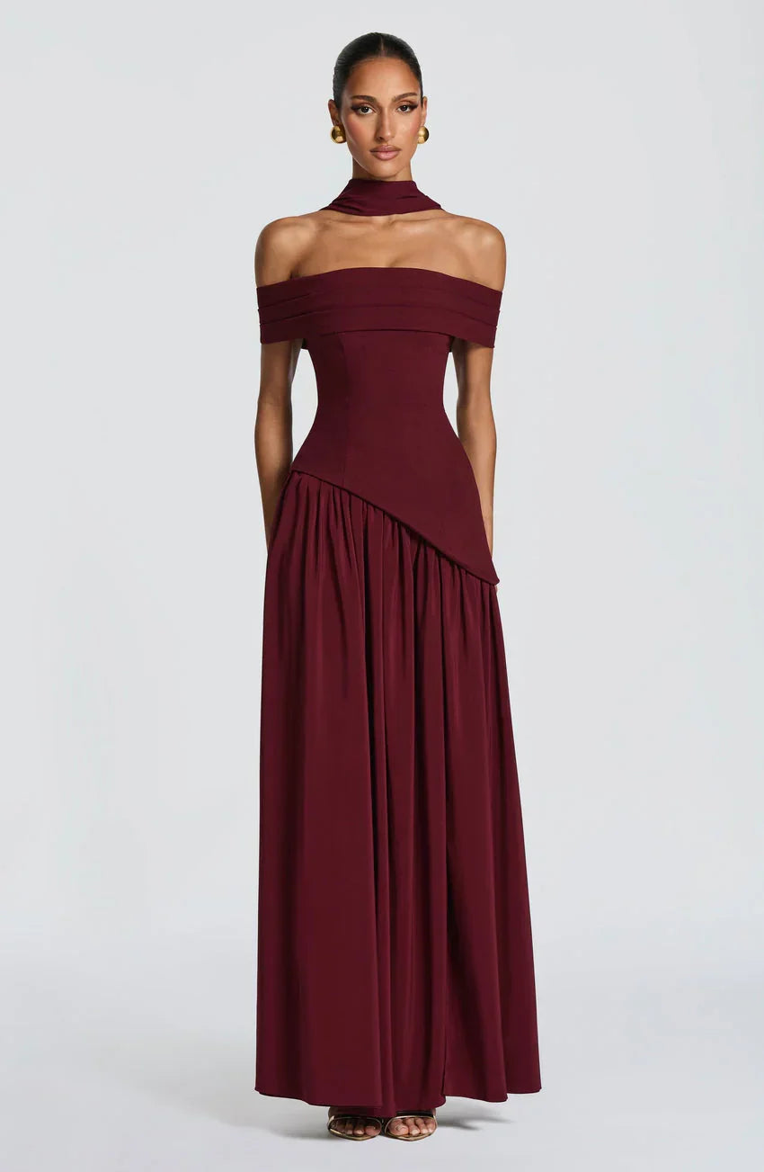 Delilah Maxi Dress - Cherry Lacquer