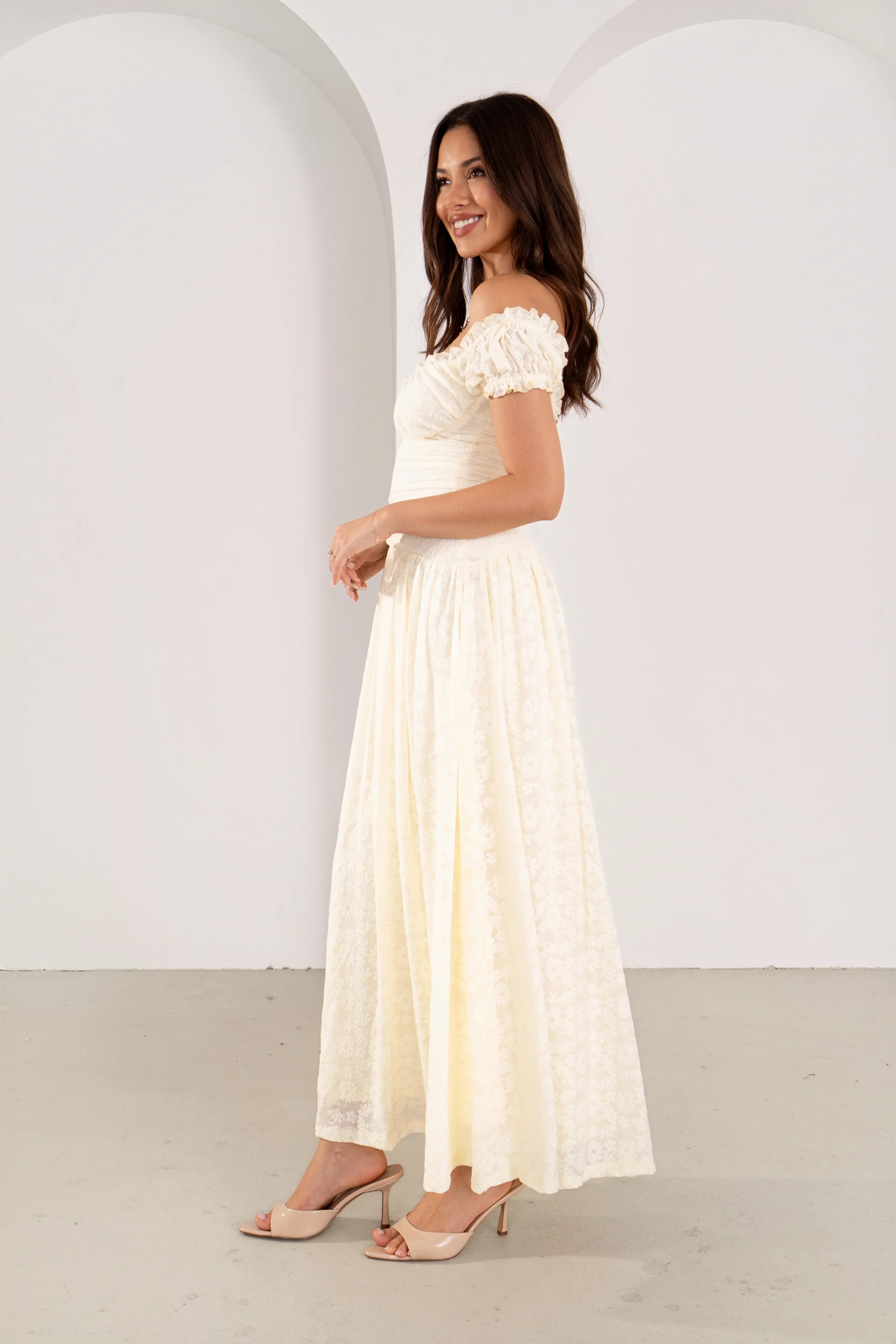 Xanthe Yellow Floral Midi Dress