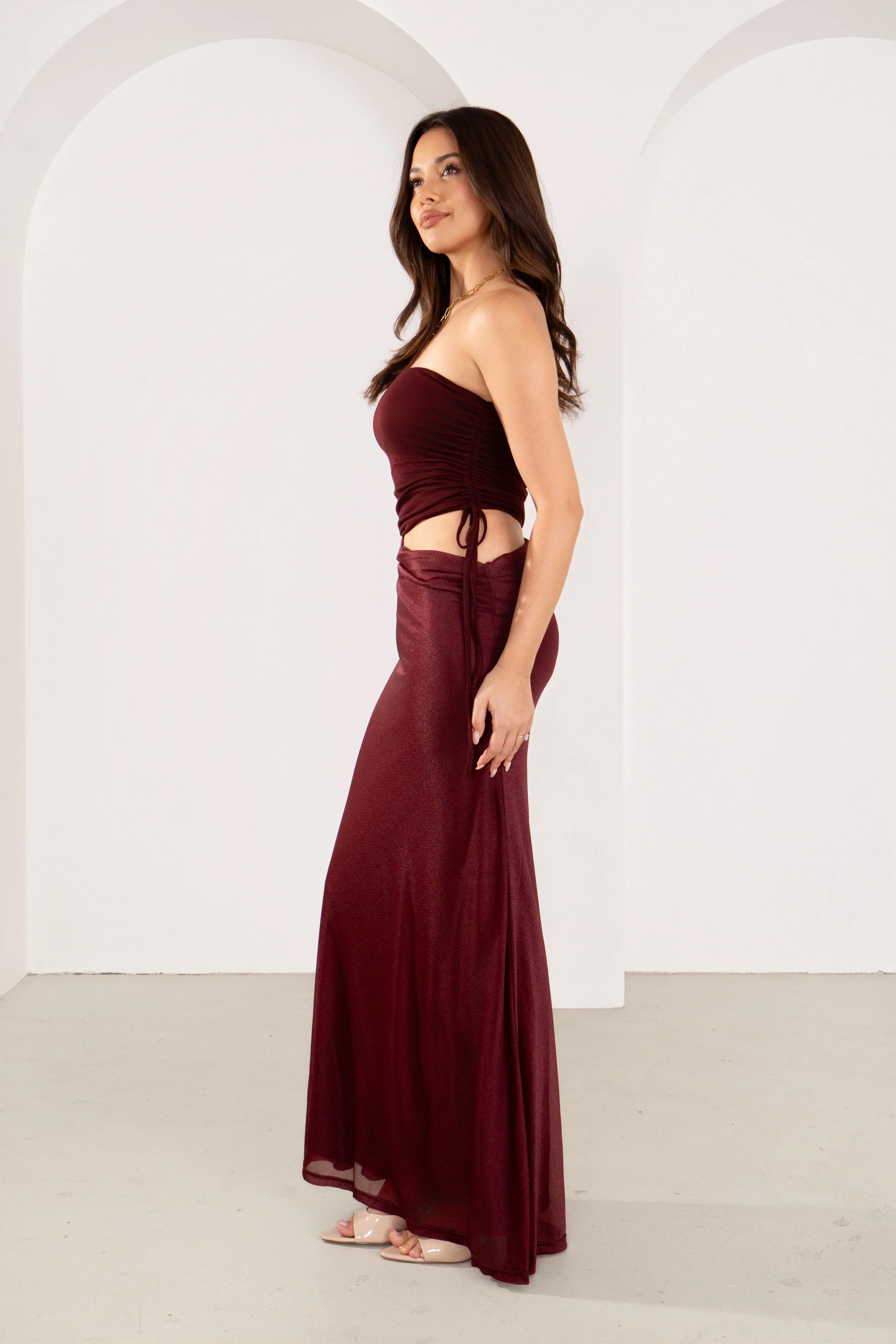 Dalena Strapless Maxi Dress With Cutout