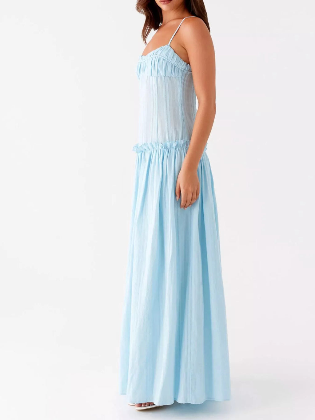Frill Spaghetti Strap Maxi Dress