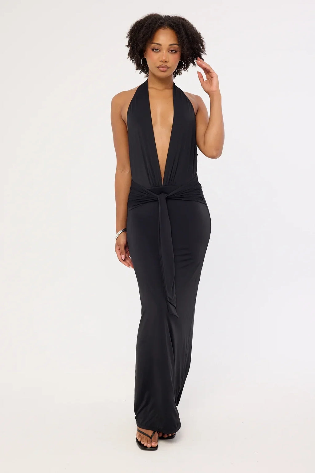 Neovision Strata Open Back Maxi Dress Black