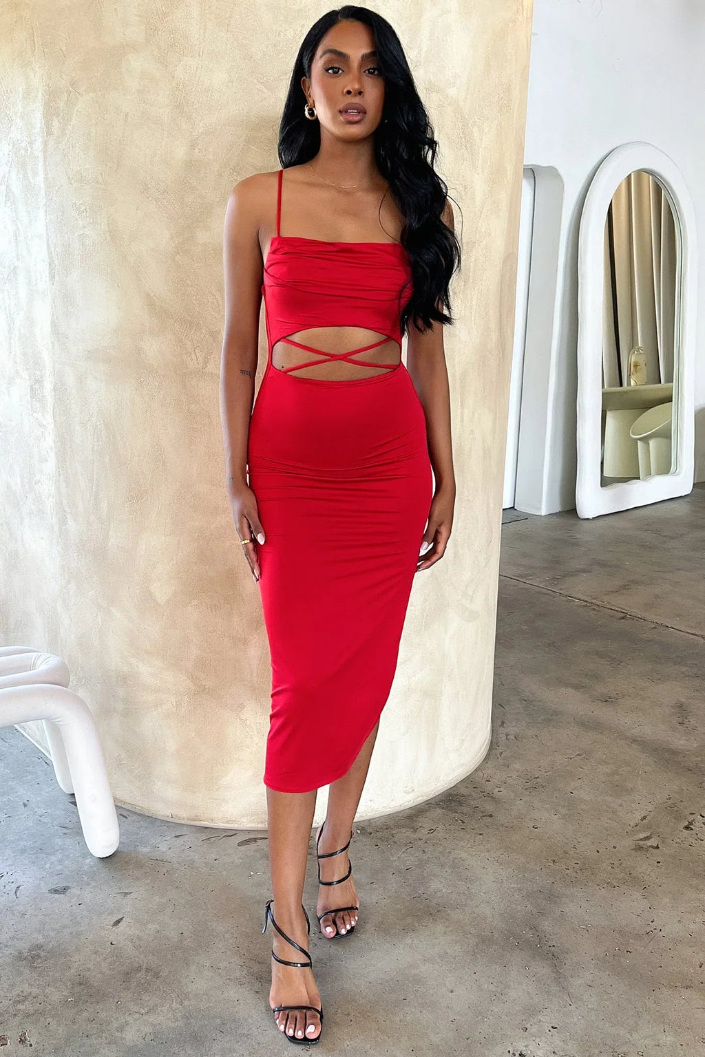 Releck Midi Dress - Red