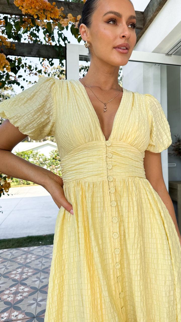 Elegant Button-Front Flowy Maxi Dress For Women