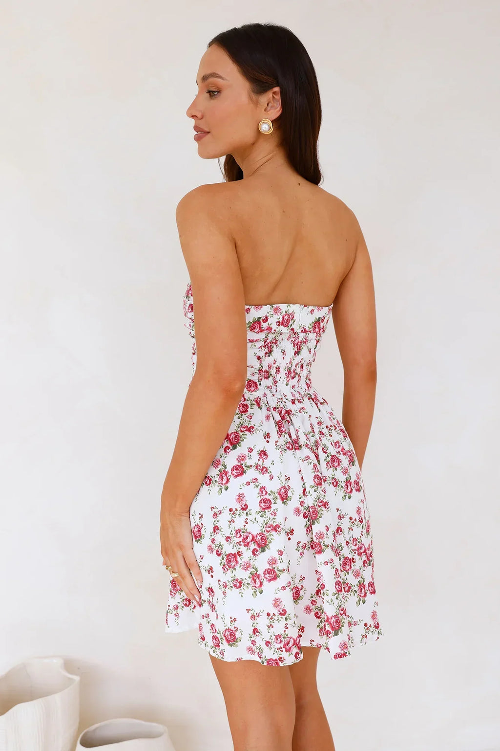 Garden Of Dreams Strapless Mini Dress White
