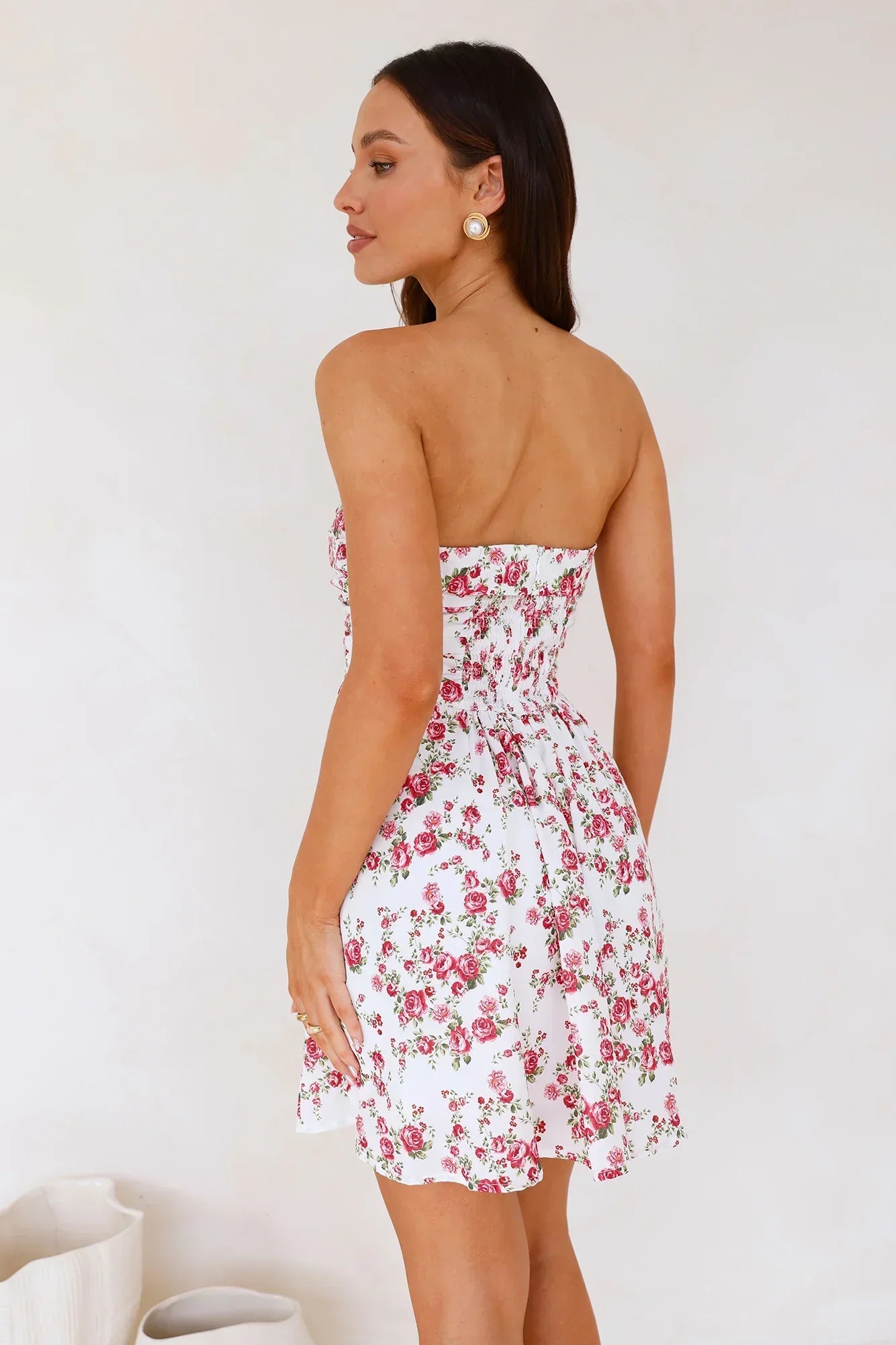 Garden Of Dreams Strapless Mini Dress White