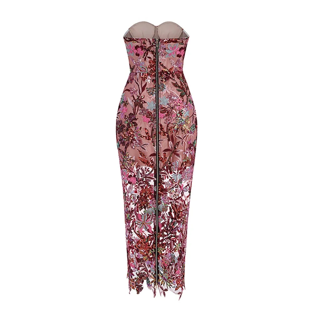 Eruka Off-Shoulder Sequined Evening Maxi Dress