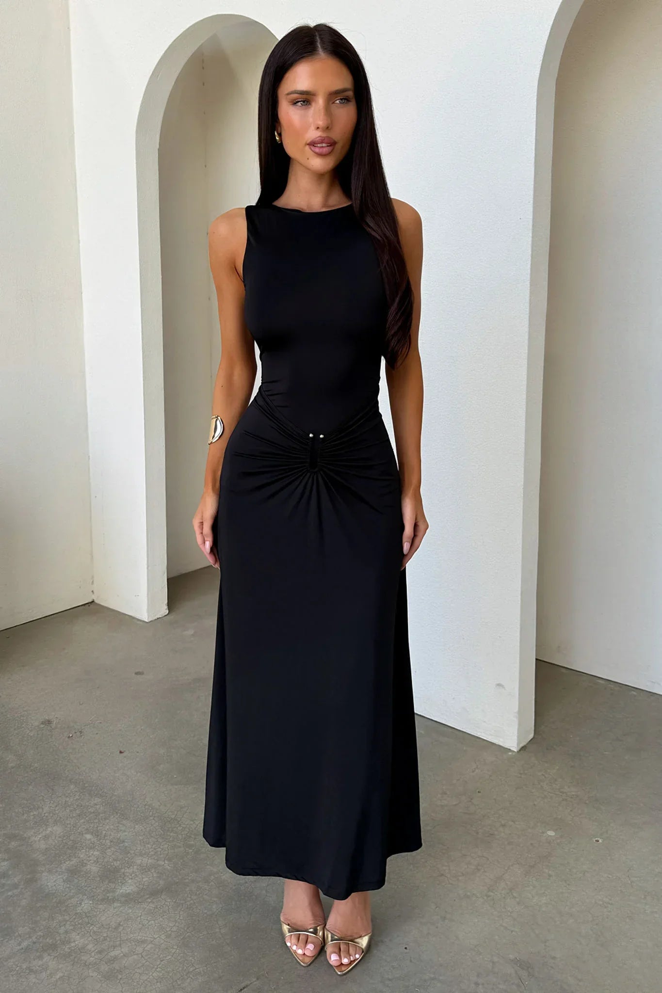 Henrietta Sleeveless Maxi Dress - Black