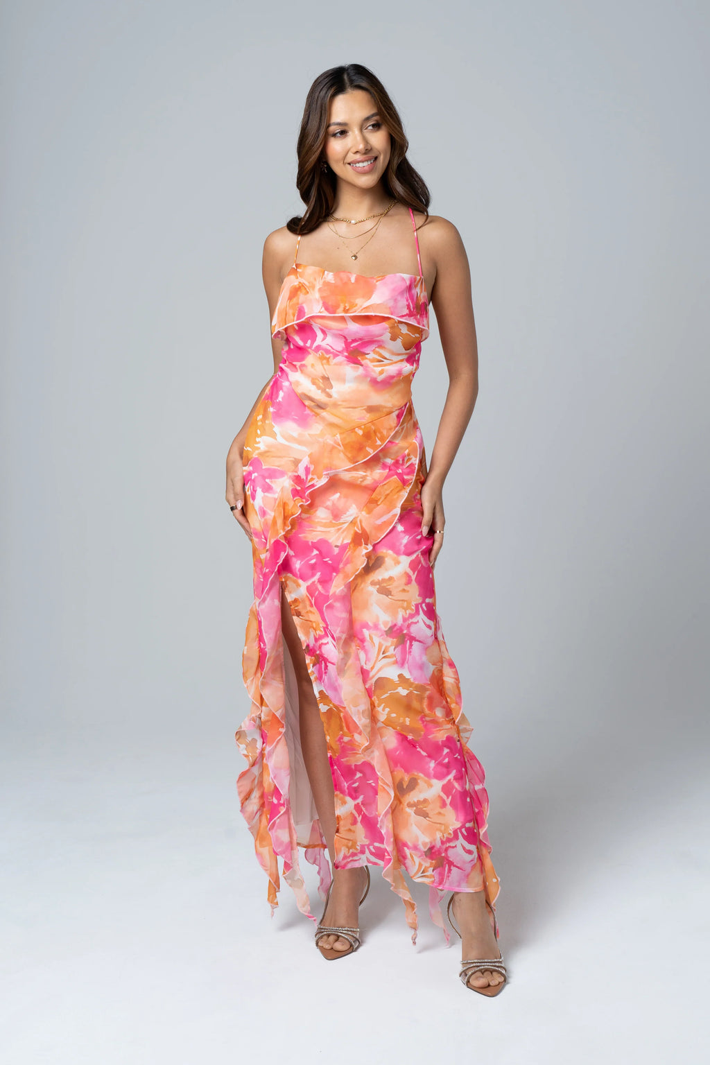 Charlene Criss Cross Back Maxi Dress